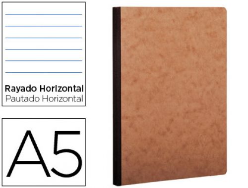 Caderno clairefontaine capa cartolina din a5 pautado 5 mm 96 folhas cor kraft , Clairefontaine , 78614 , 3329680795462